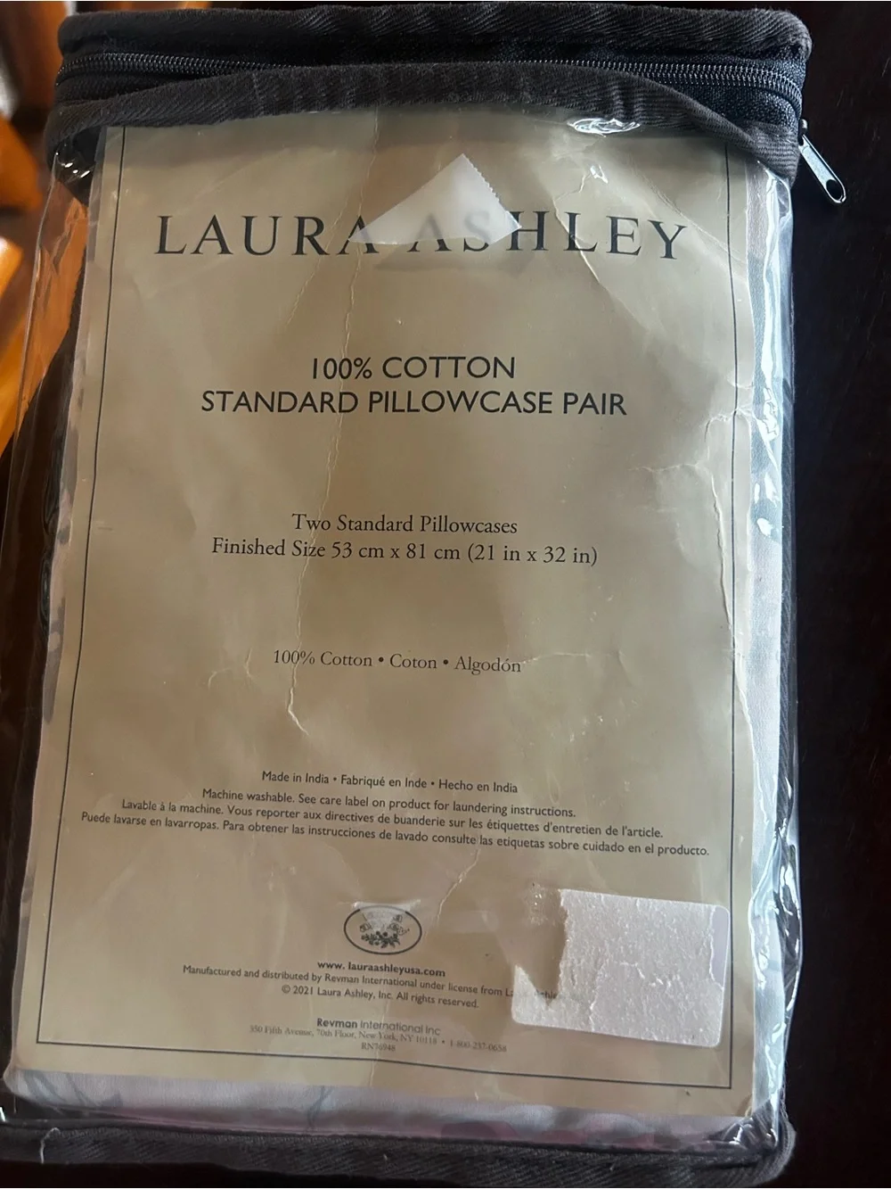NEW Laura Ashley White & Light Green Floral Pillowcase Pair 100% Cotton